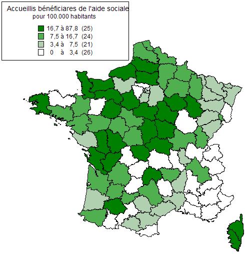 Nombre de personnes accueillies bénéficiant de l'aide sociale départementale