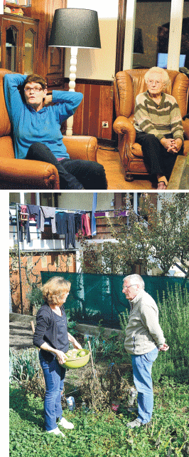 Isabelle Gros accueille Guy et deux autres pensionnaires dans sa maison avec jardin.